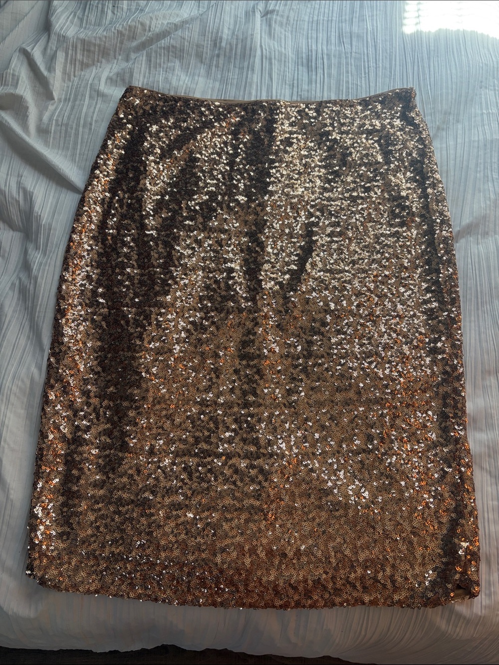 Halston Heritage Bronze Sequin Pencil Skirt
